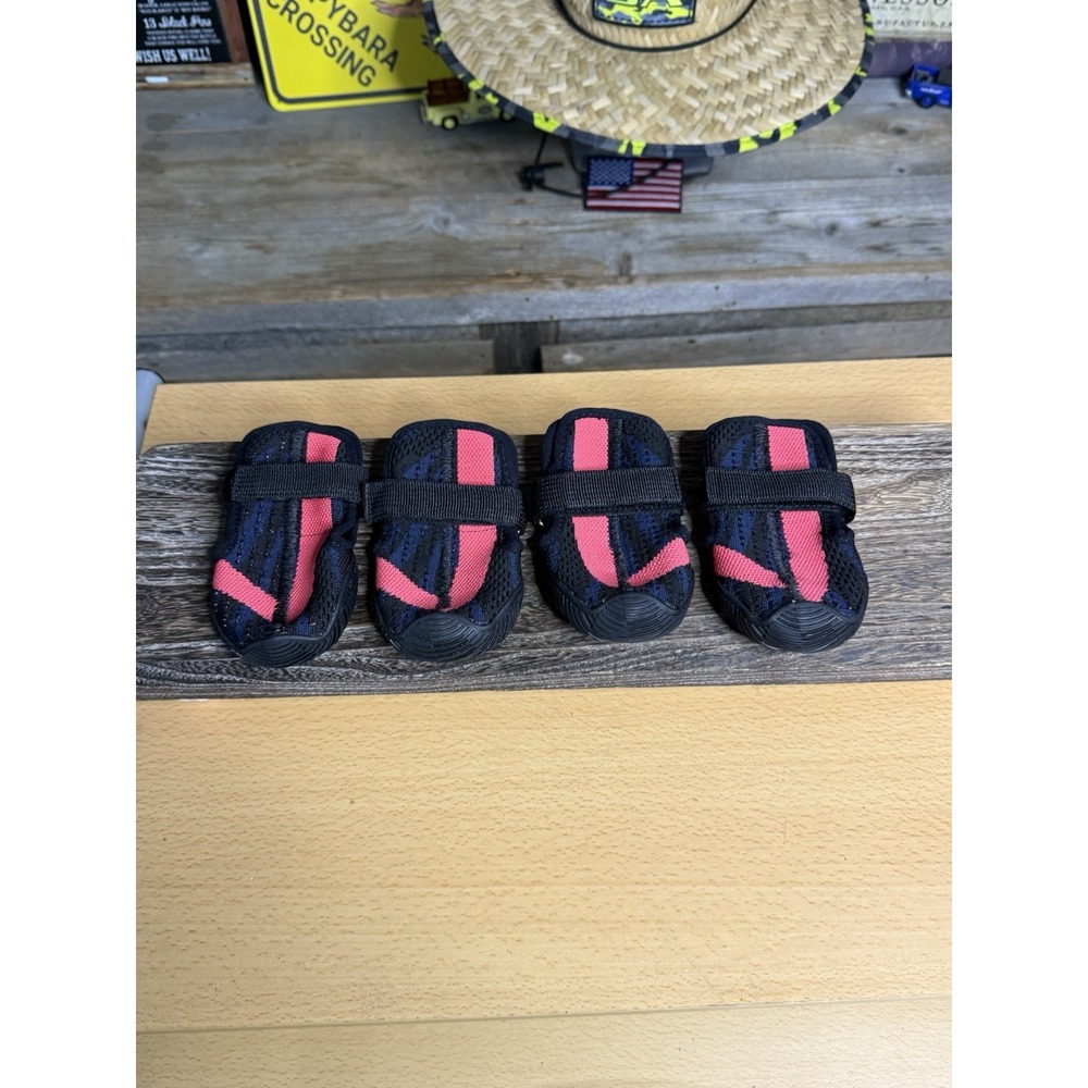 Dog Boots Shoes Paw Protectors Size 5 – Anti-Slip Rubber Sole, Adjustable Strap,